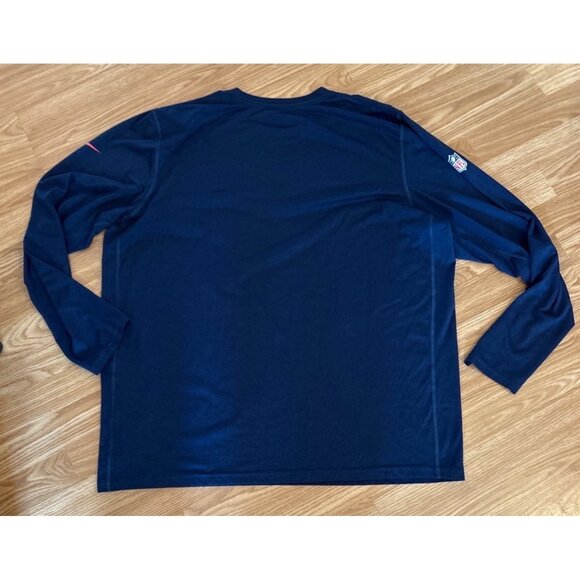 Nike NFL Onfield Patriots Shirt Dri-Fit Long Sleeve 2XL Blue - Picture 2 of 7